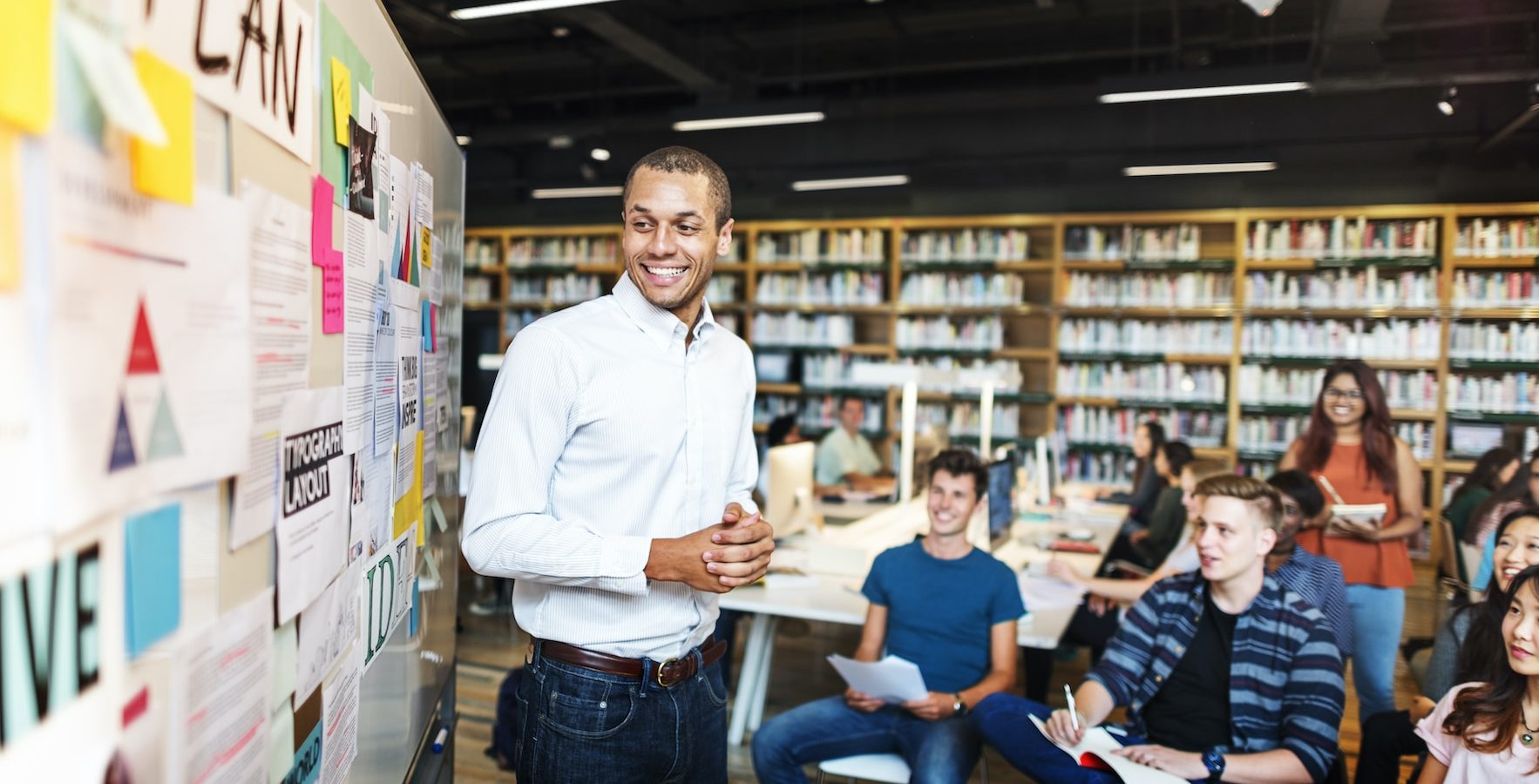 teacher with students