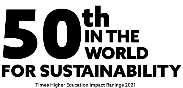 50th in the world for sustainability. Times higher education impact rankings 2021
